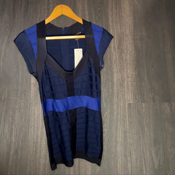 French Connection Navy and Royal Blue Midi Dress - Picture 2 of 4